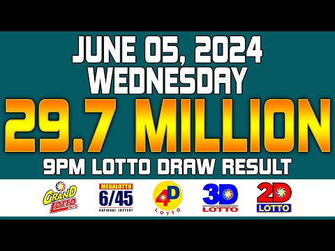 9PM Lotto Draw Result Today June 5, 2024 Grand Lotto 6/55, Mega Lotto 6/45 WEDNESDAY