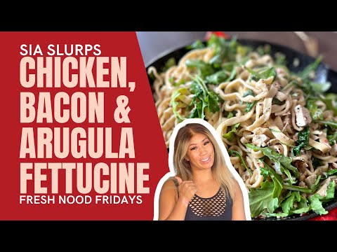 CHICKEN, BACON AND ARUGULA PASTA - Easy leftover recipe!