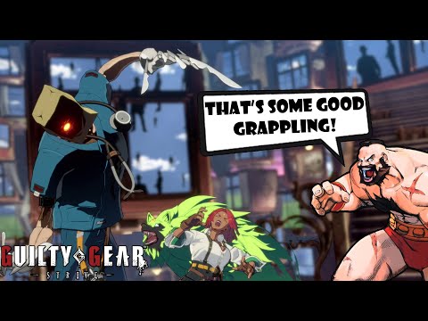 Showcasing the power of Faust's much improved command grab game in Guilty Gear Strive!
