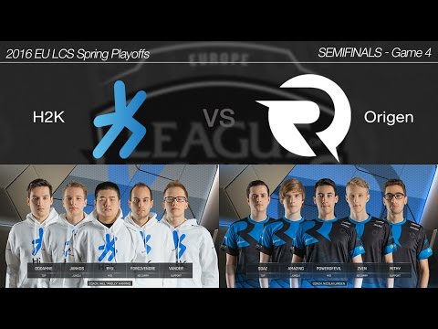 2016 EU LCS Spring Playoffs Semifinals [ H2K vs Origen ] Game 4 160409