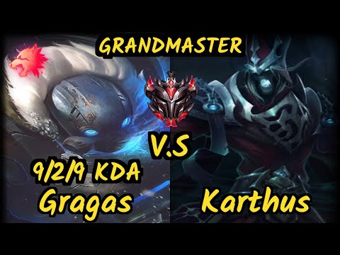 Memento (GRAGAS) vs KARTHUS - 9/2/9 KDA JUNGLE GAMEPLAY - EUW Ranked GRANDMASTER