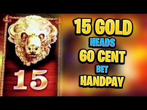 60 CENTS BET *HANDPAY**BUFFALO GOLD 15 HEADS!!