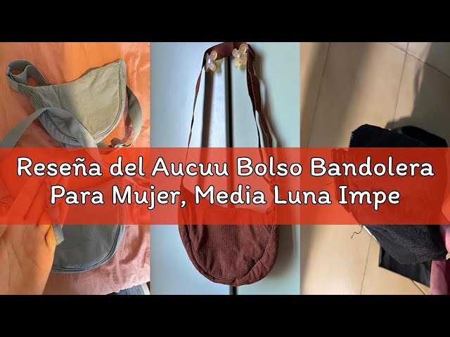 Vídeo relacionado con Aucuu Bolso Bandolera Para Mujer, 2PCS Media Luna Impermeable Bolso Bandolera Nylon, Casual Ligero Bolsa Crossbody Mujer con correa de Hombro Ajustable, para Viaje, Escuela, Oficina-Beige+Negro