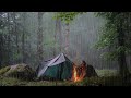 Survival and camping in the  non-stop rain storm and thunderstorms