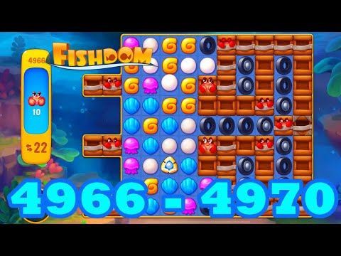 Fishdom Level 4966 - 4970 HD Walkthrough | 3 match puzzle | gameplay | android | 4967 | 4968 | 4969