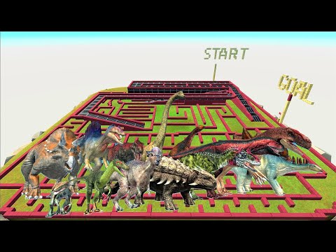 Dinosaur speed race. A course that runs around the field! | Animal Revolt Battle Simulator