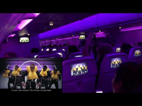 Virgin America Farewell Flight - Safety Video Sing...