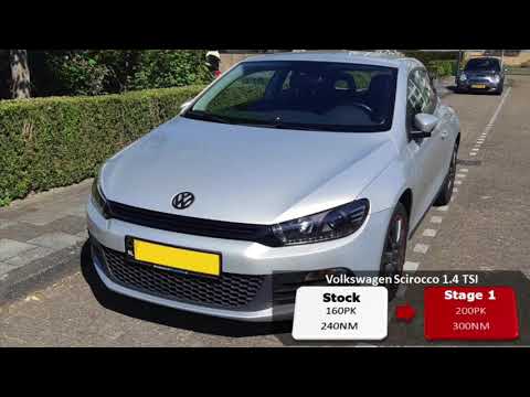 200HP VOLKSWAGEN SCIROCCO 1.4TSI Stock vs Stage 1 tuned acceleration - BERKPerformance