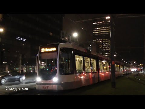 Nieuwe VDL Citea Bus en Alstom Trams vertrek Weena Rotterdam
