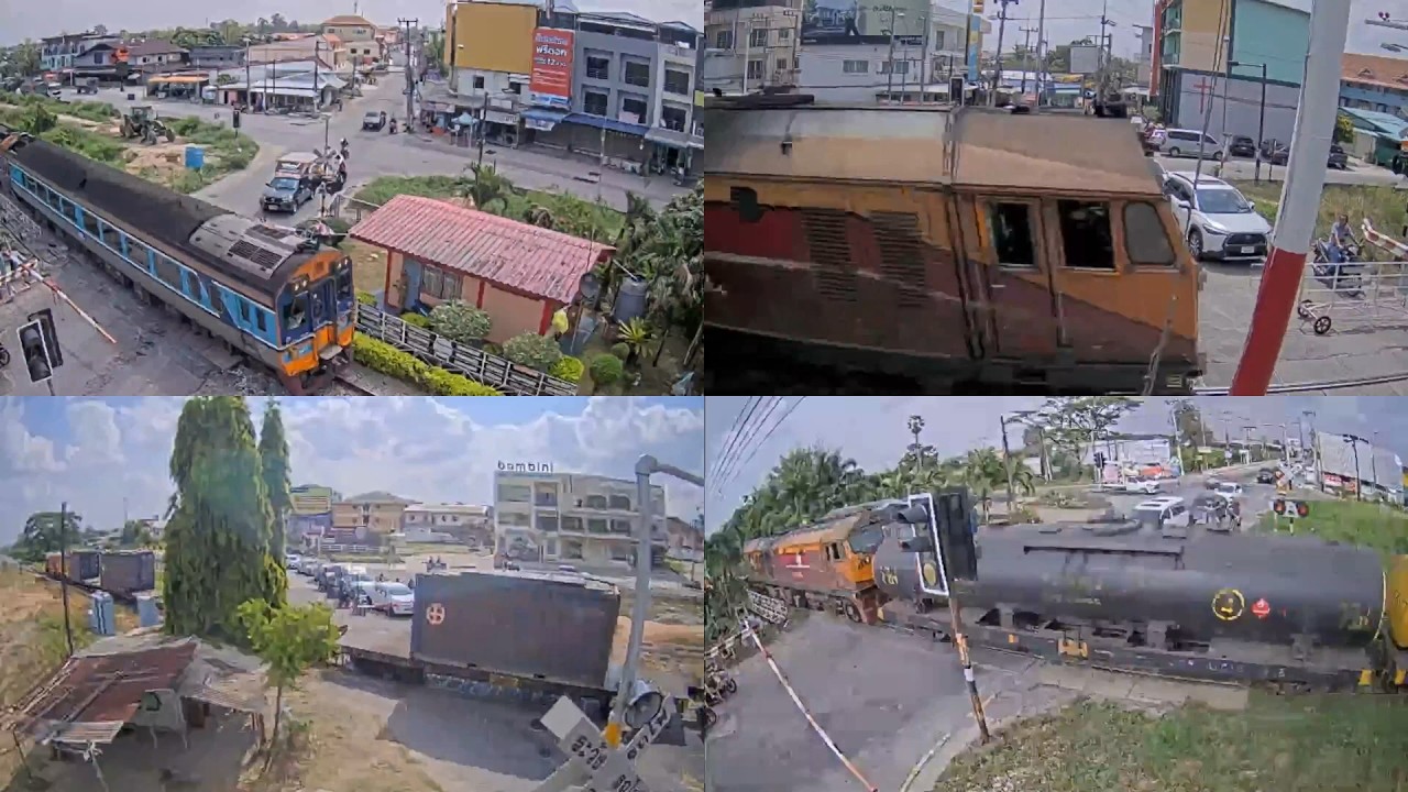 SRT เว็บแคมพัทยา แผงกั้น ADR ขบวน 997/998 | タイ国鉄 ライブカメラ スライドゲート 快速代走 原油タンク車 パタヤ