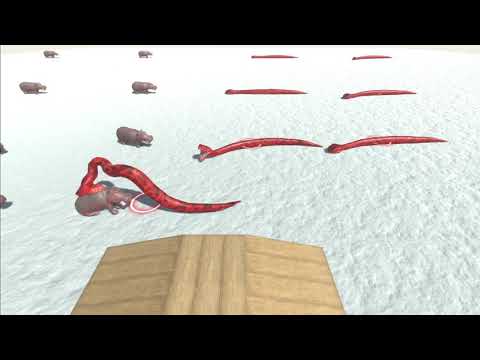 8 Giant Baby Hippo snow vs all units - Animal Revolt Battle Simulator