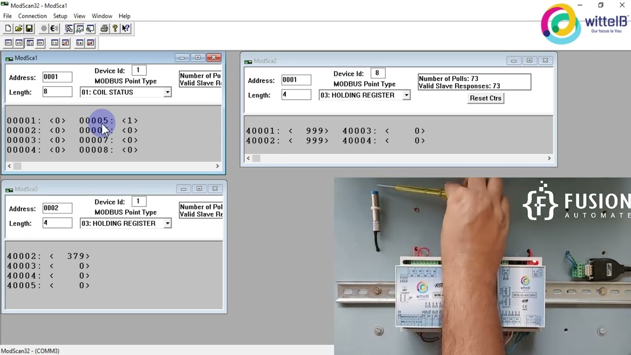 Testing & Troubleshooting WIN-IO-4AOMV & WIN-IO-4DDAM Modbus I/O Cards using Modscan | WittelB |