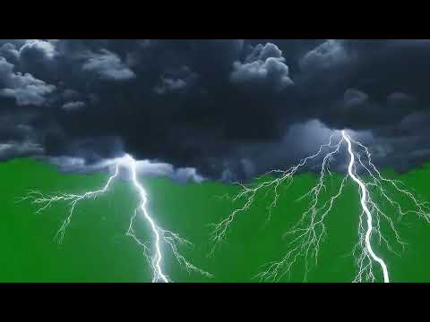 Intense Thunder Green Screen Overlay VFX for Powerful Weather Effects