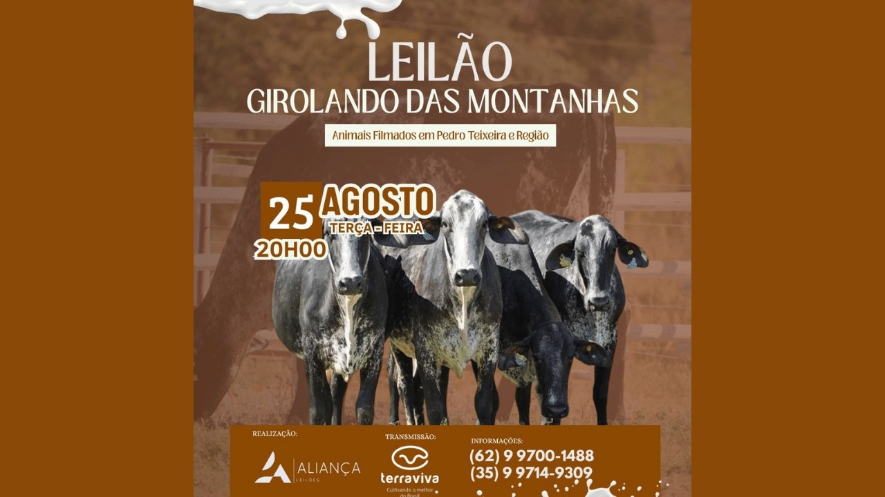LEILÃO GIROLANDO DAS MONTANHAS | 25/08/2026 – 20H