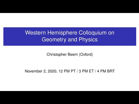 WHCGP: Christopher Beem, "Hall-Littlewood Chiral Rings and Derived Higgs Branches"