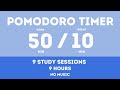 50 10 Pomodoro Timer 9 Hours No Music Study For Dreams Deep Focus Study Timer