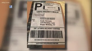 Woman receives Amazon package-themed birthday cake