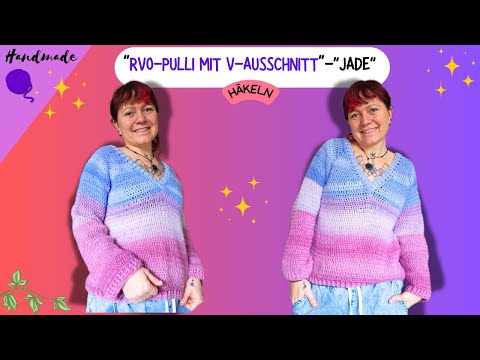 #38 ❤️Crochet "Jade" V-neck sweater.🤗🧶Step by step!😁 #crochet #hobbii