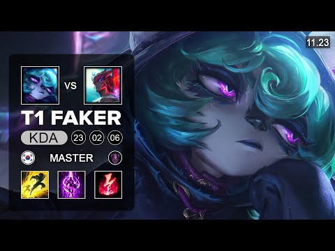 T1 Faker Vex Mid vs Yone - KR Grandmaster - Preseason 12 Patch 11.23