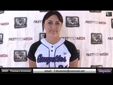 2025 Thomara Drummer Pitcher, Third and First Base Softball Skills Video - Ca Grapettes McNair