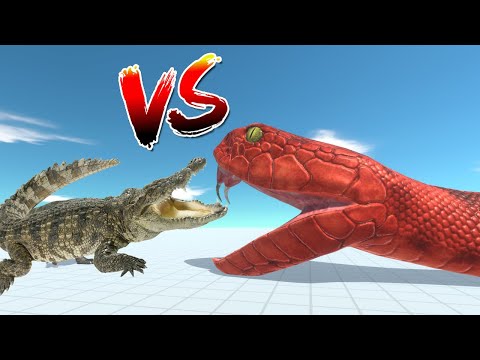 GIANT TITANOBOA SNAKE vs GIANT PURUSSAURUS DEATH RUN - Animal Revolt Battle Simulator