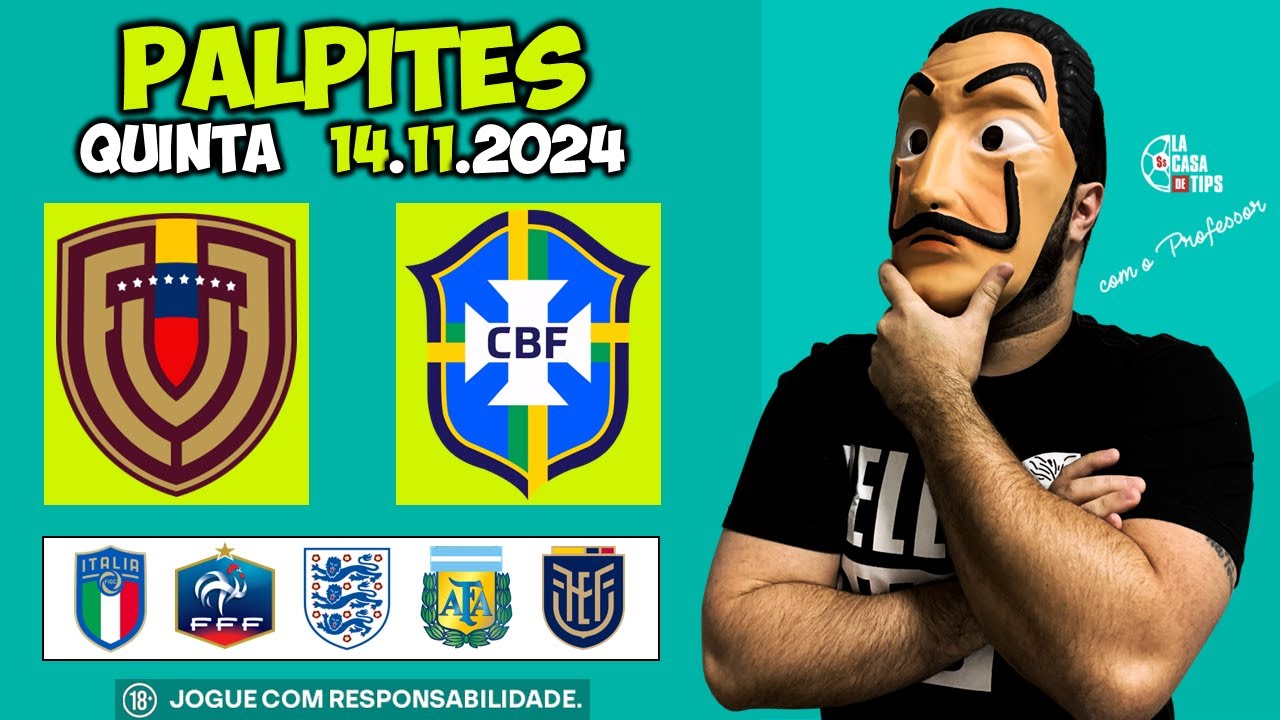 PALPITES DE FUTEBOL PARA O DIA 14 11 2024 + BILHETE PRONTO (QUINTA)