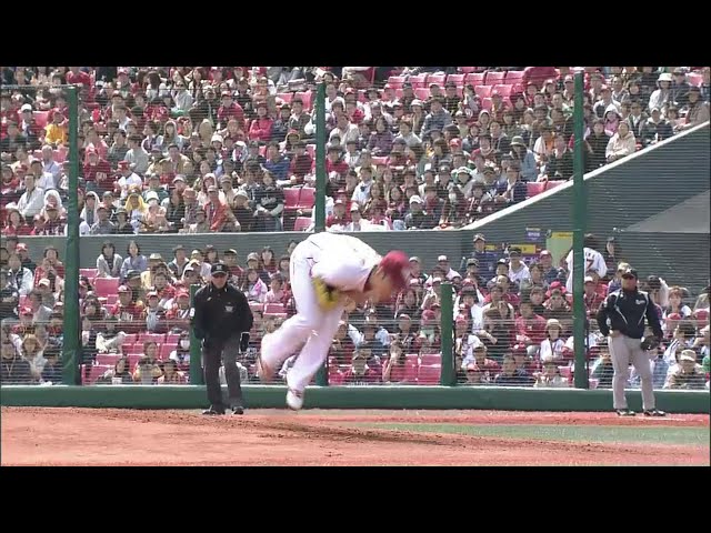1回表 イーグルス先発・美馬 身体を張って2失点で食い止める!! 2014/4/29 E-M