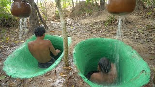 Building Secret Underground House And Tunnel Water Slide To Underground Swimming Pool