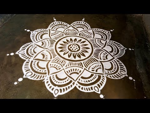 New Alpana Design For Indian Festival || Muggulu, Kolam For Laxmi Puja || Jhoti, Chitta Design