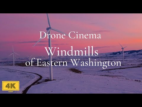 An aerial film journey of windmills & landscapes of eastern Washington