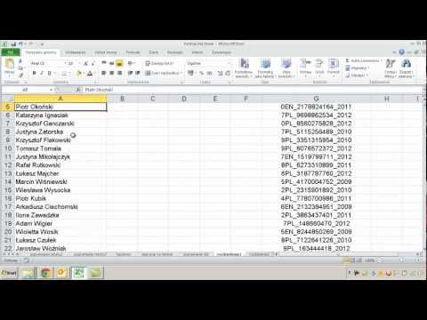EXCEL - Rozdzielanie tekstów - "Tekst jako kolumny"
