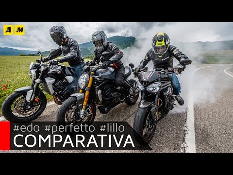 Ducati Monster 1200S vs. Honda CB1000R vs. Triumph Speed Triple [ENGLISH SUB]