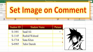 Set picture on Comment in Excel | Insert Picture in Comment