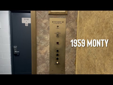 EPIC 1959 Montgomery Black Button Hydraulic Elevators at East Side Lodge Portland, OR