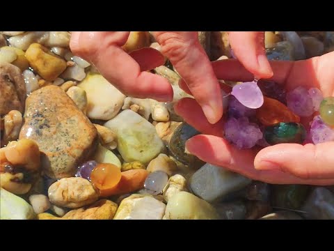 Gem Beach, colorful gems are scattered all over the beach and reef crevices. Amethyst, sapphire