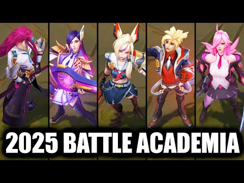 All New and Old Battle Academia Skins Spotlight 2025 (League of Legends)