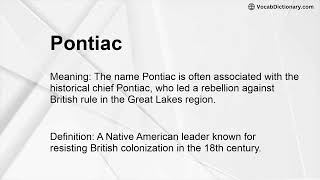 Pontiac Meaning