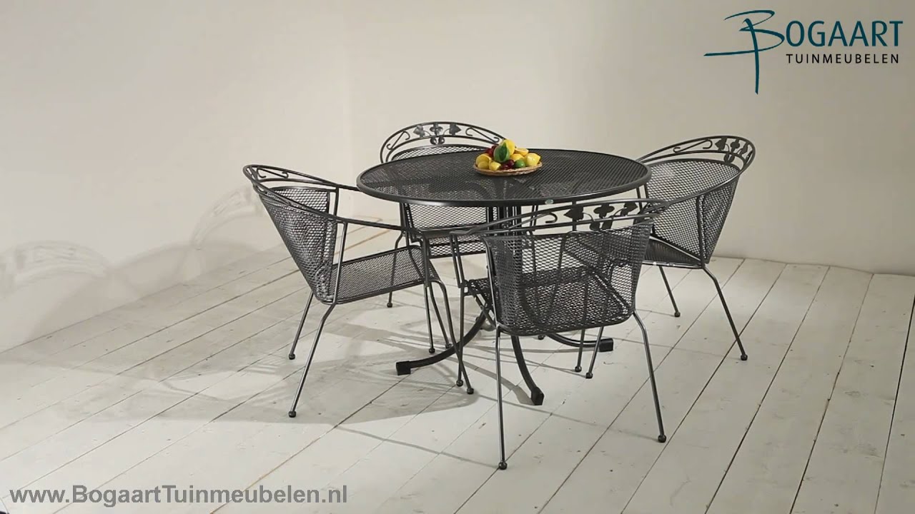 Metalen tuinset MWH tafel 90cm met Elegance stoel