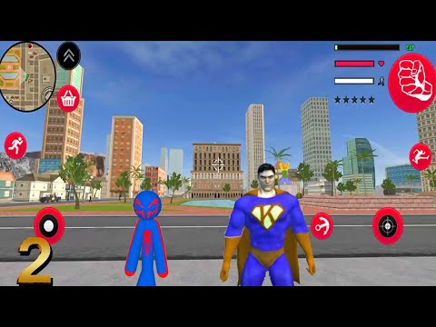 Superhero Spider Stickman Game - Stickman Rope Hero Gangstar City #2 - Android Gameplay