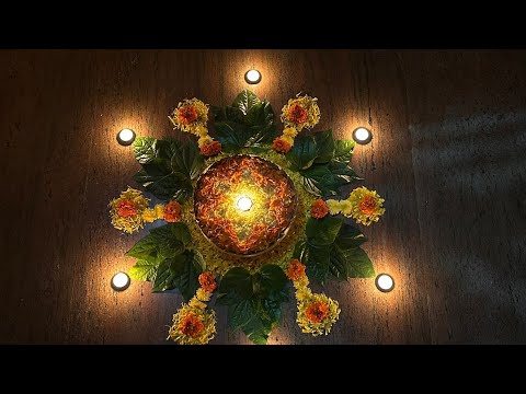 One more 🏵️ floting flowers pushparangoli🌹 beautiful with betelleaf 🌹 PRATHIMA'S VLOG