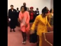 Church Lady Playing Tambourine