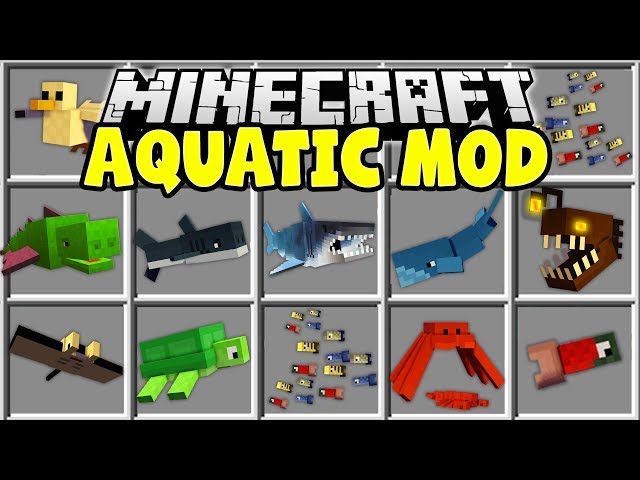 Minecraft AQUATIC MOD | MINECRAFT JAWS, TURTLES, SHARKS, FISH & MORE!!
