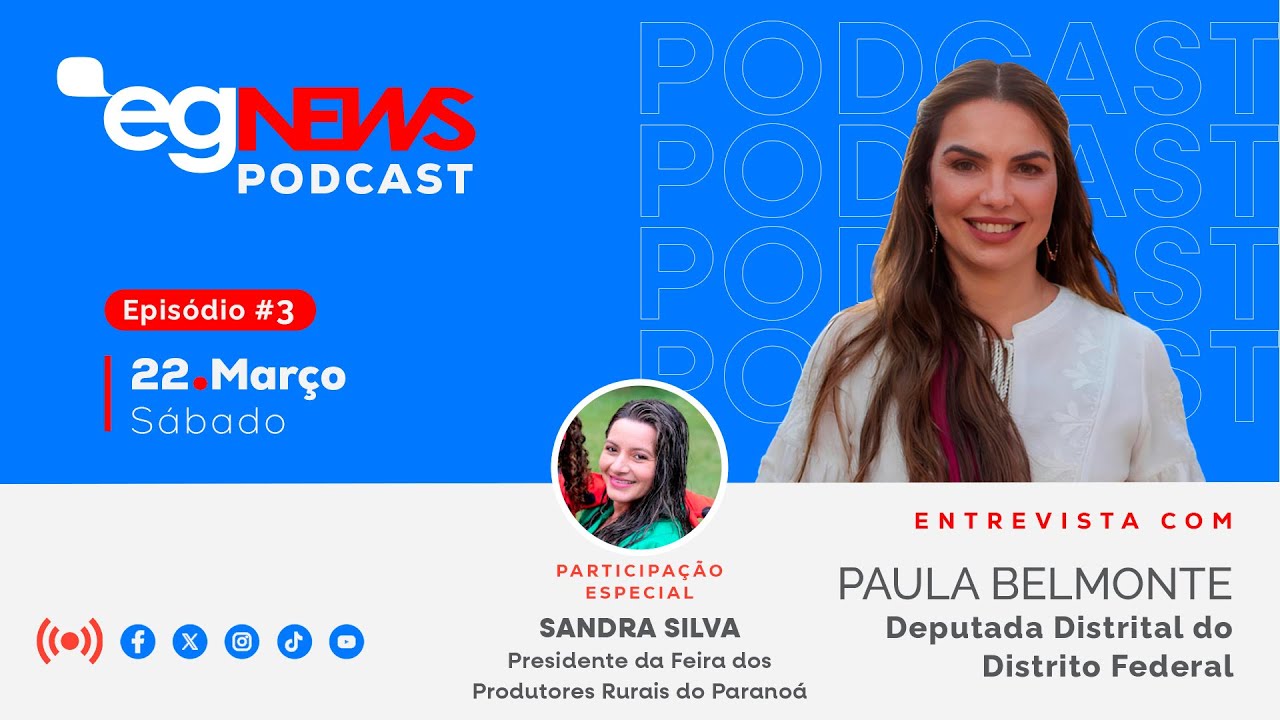 Pod Cast EG news com a Dep. Paula Belmonte e Sandra Silva pres. Feira produtor Paranoá - EPISODIO 3