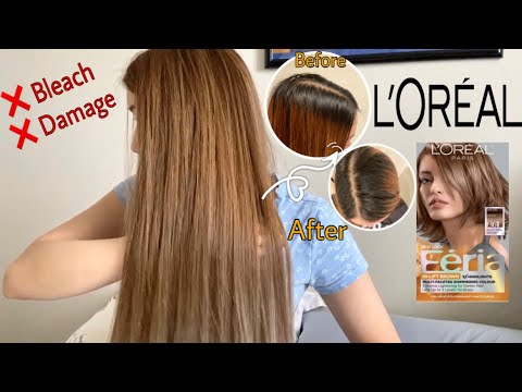 i colored my hair Using Loreal Feria B61 Cool Brown +...