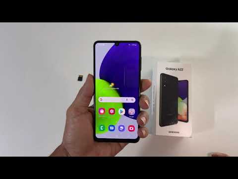 Samsung Galaxy A22  Insert SIM card and MicroSD card