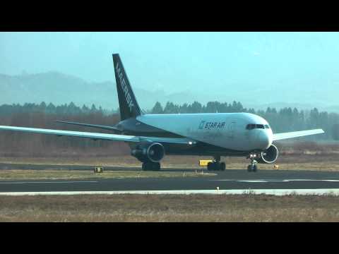 Star Air Boeing 767-232BDSF takeoff @ Brnik airport ( LJU/LJLJ ) HD