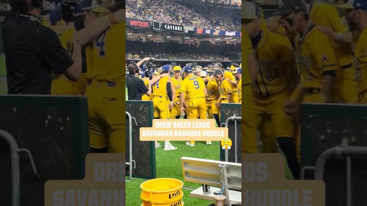 Drew Brees leads Savannah Bananas in win chant #saints #nfl