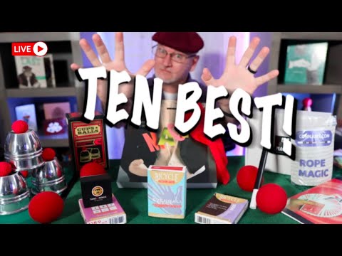 Top 10 Beginner's Magic Props! LIVE Demos of: Cards, Coins, Ropes, Sponges, Cups & More