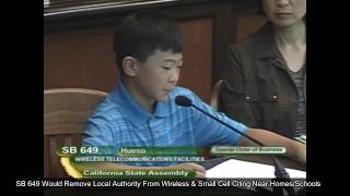 Child With Heart Problems From Wireless: 5G Health Risks California SB 649 Hearing