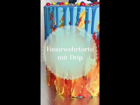 Feuerwehrtorte mit Drip #shorts #Tortenliebe #Kuchen #Feuerwehr #torte #Rezept #Drip #Backen